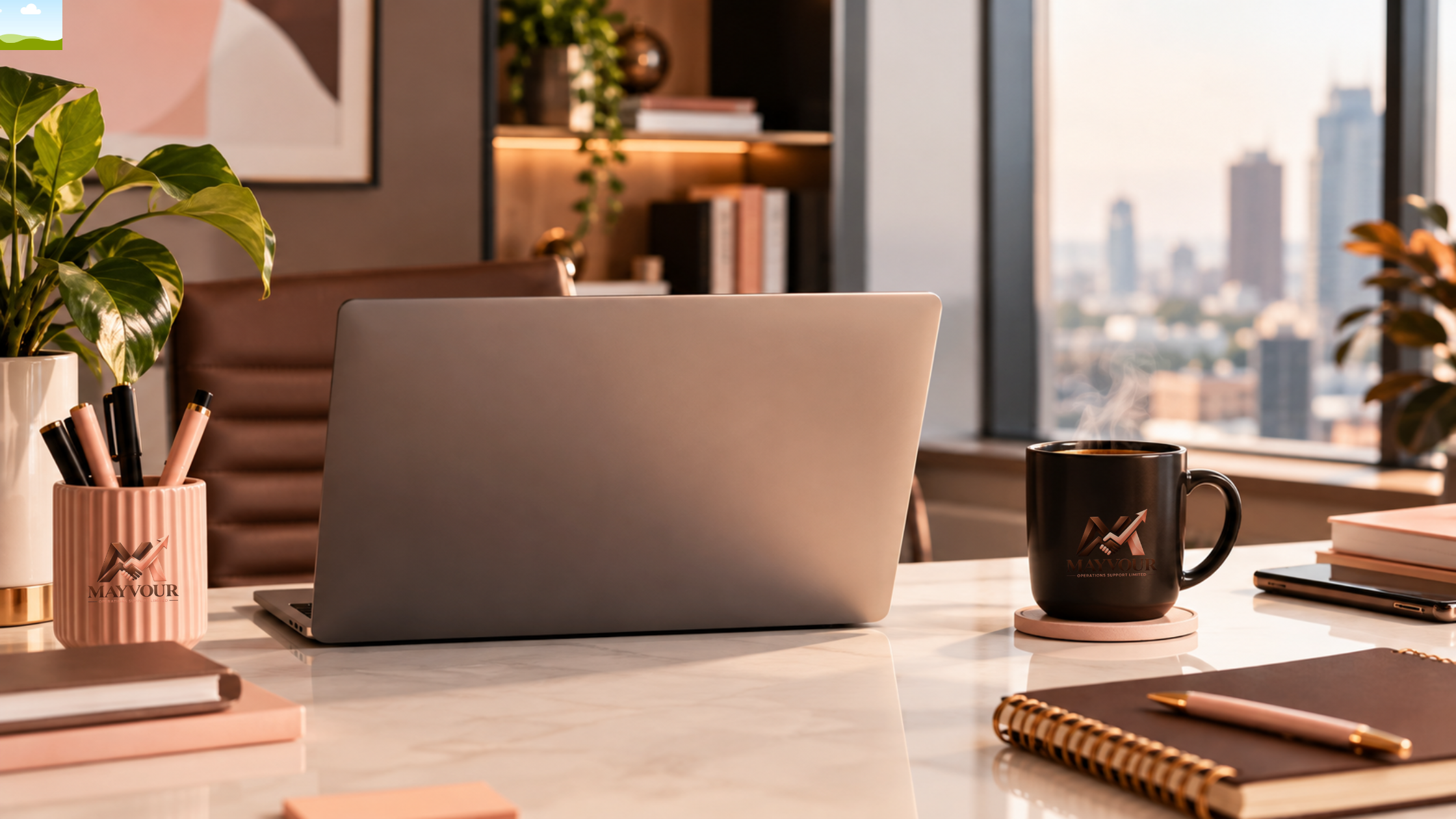 Organised business workspace representing processes and workflow